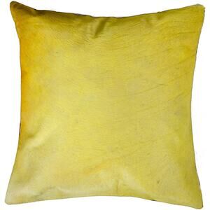 LOT of 2 Natural Brand 100% Dyed Cowhide Pillow Case Cover Yellow & Black NEW